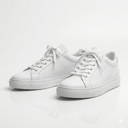 White Mercer Leather Sneakers