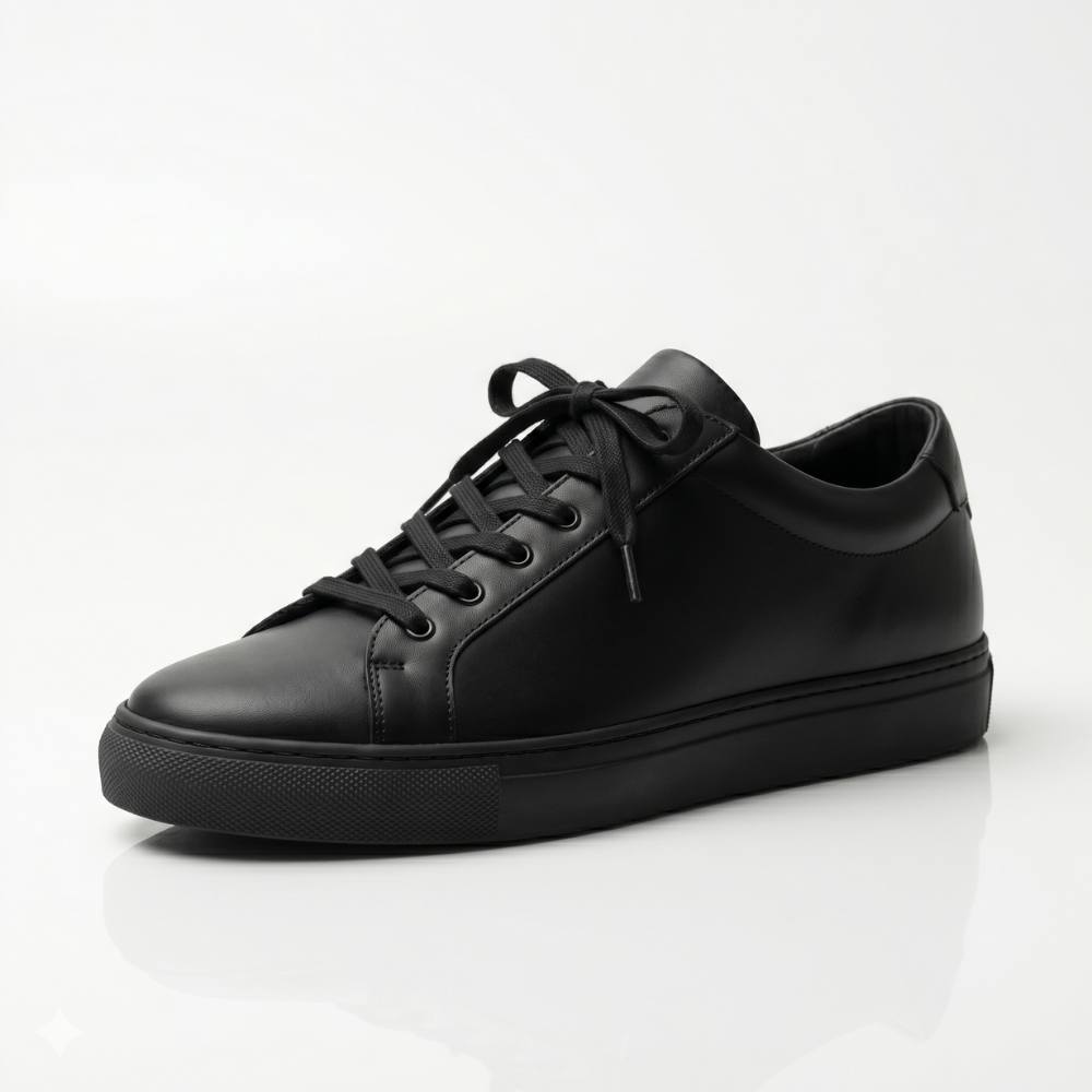 Black Mercer Leather Sneakers
