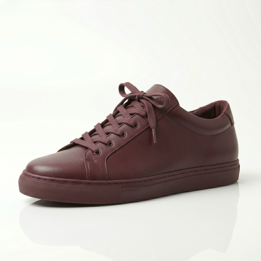 Burgundy Mercer Leather Sneakers
